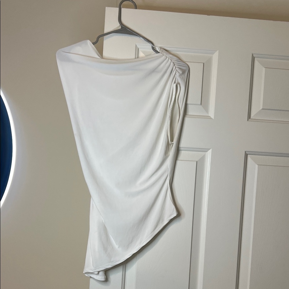 Elegant White Asymmetrical Top